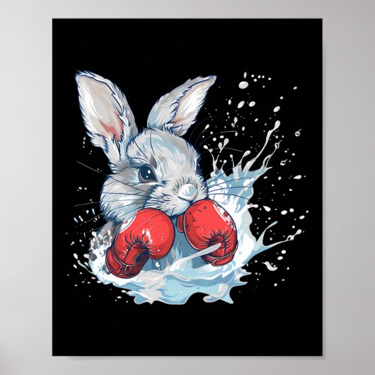 Boxer Rabbit With Boxing Gloves Kickboxing Funny B ポスター (正面)