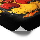 Boxer Rubber Duck With Boxing Gloves Kickboxing Fu ポスター (角)