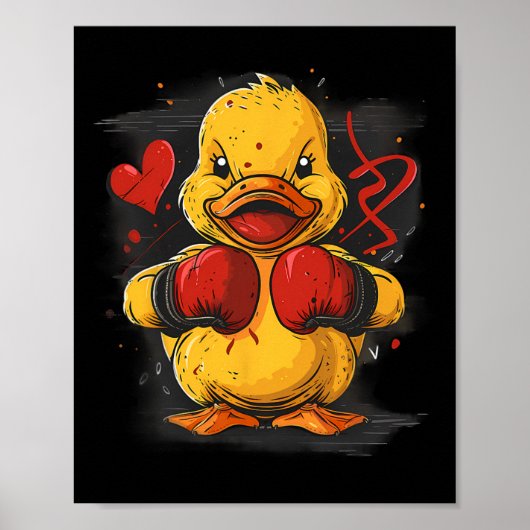 Boxer Rubber Duck With Boxing Gloves Kickboxing Fu ポスター (正面)
