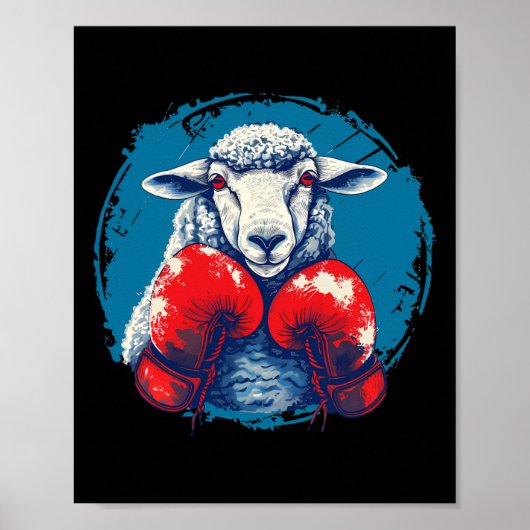 Boxer Sheep With Boxing Gloves Kickboxing Funny Bo ポスター (正面)