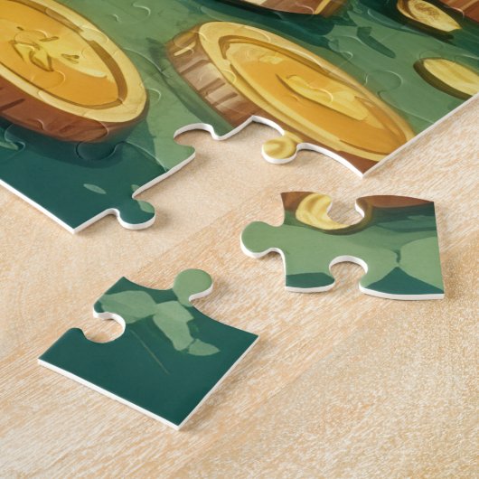 Boxer St Patrick’s Day Happy Lucky Dog ジグソーパズル (側面)