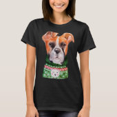 Boxer Ugly Christmas Sweater Boxer  Dog Owner Xmas Tシャツ (正面)