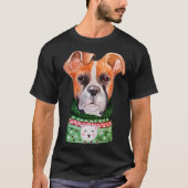 Boxer Ugly Christmas Sweater Boxer  Dog Owner Xmas Tシャツ (正面)