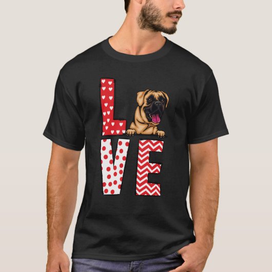 Boxer Valentines Day Love Valentine Cute Hearts Tシャツ (正面)