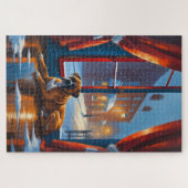 Boxer with Christmas Lights Holiday ジグソーパズル (横)