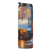 Boxer with Christmas Lights Holiday タンブラー (回転右)