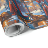 Boxer with Christmas Lights Holiday ラッピングペーパー (ロールコーナー)