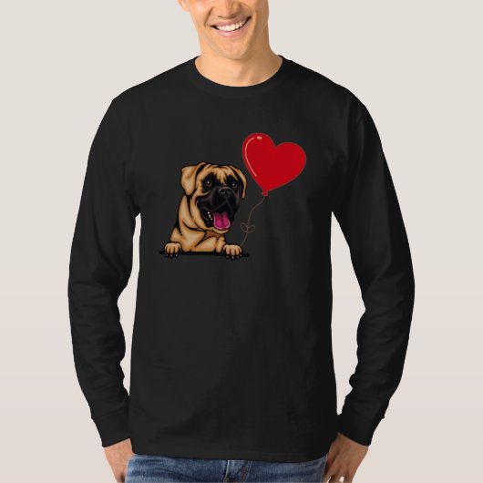 Boxer With Heart Balloon Valentines Day Love Boys Tシャツ (正面)