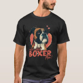 Boxerdog with heartdecoration  Coolest Boxermom Tシャツ (正面)
