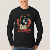 Boxerdog With Heartdecoration  Coolest Dogdad Tシャツ (正面)