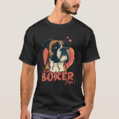 Boxerdog with heartdecoration Proud Boxermom Tシャツ (正面)