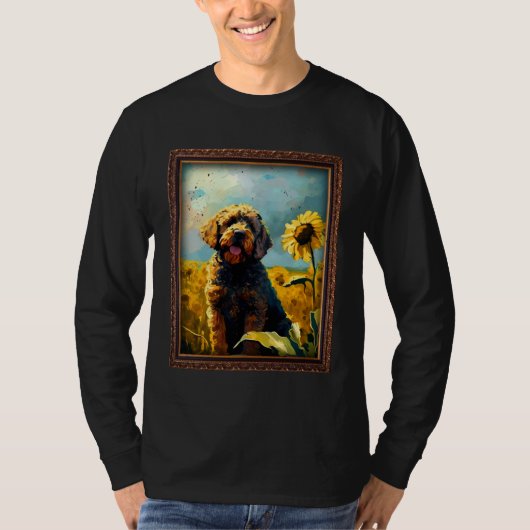 Boxerdoodle Painting Sunflower Flower Mom Women Fl Tシャツ (正面)