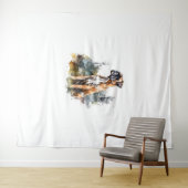 BoxerLoveArt鮮やかウォーター絵画カラーのRoyal タペストリー (インサイチュ(横))