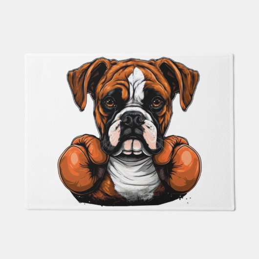 BoxerLoveK9のデザイナーアート ドアマット (正面)