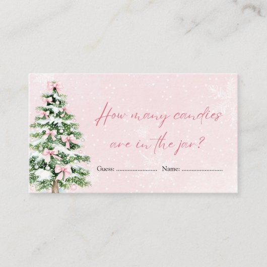 Boxesクリスマスキャンディーズ赤ちゃんシャワーゲーム エンクロージャーカード (正面)