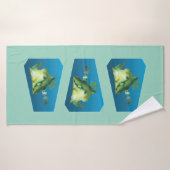 Boxfish -デザイングラデーションの青い背景 | バスタオル (バスタオル)