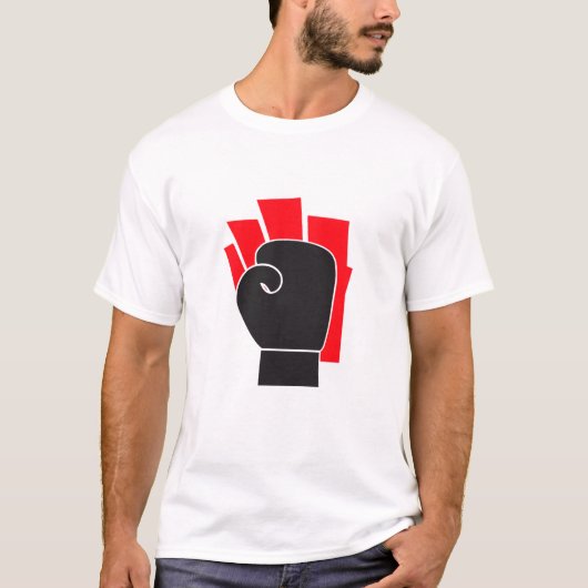 Boxhandschuh Silhouette Mit Kraftvollen Strahlen Tシャツ (正面)