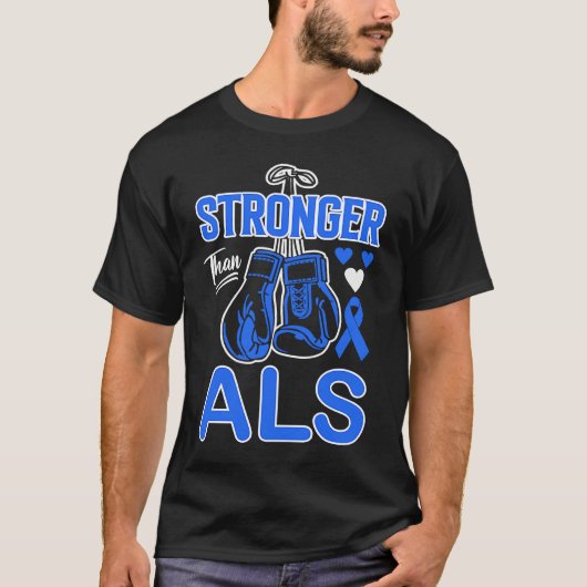Boxing Boxer Stronger Than ALS Awareness Tシャツ (正面)