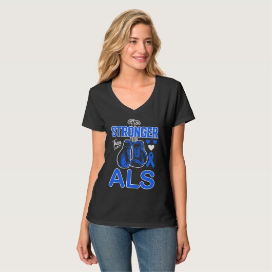 Boxing Boxer Stronger Than ALS Awareness Tシャツ (正面フル)