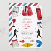 Boxing Boy Birthday Party Invitation 招待状 (正面/裏面)