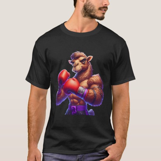 Boxing Camel Boxer Kickboxer Mma Fighter Combat Sp Tシャツ (正面)