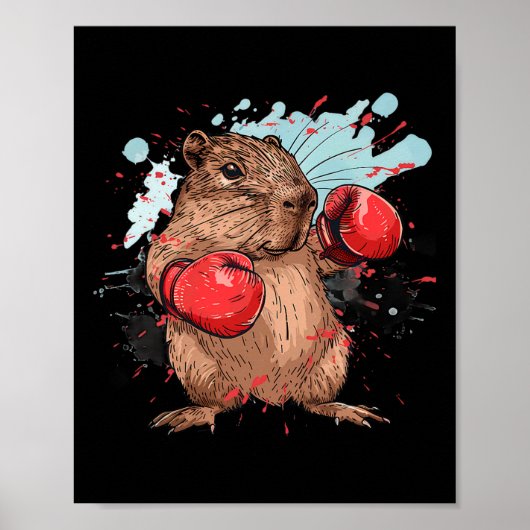 Boxing Capybyra With Boxing Gloves Kickboxing Funn ポスター (正面)