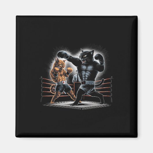 Boxing Cats Kitty Boxing Lovers Graphic Design  マグネット (正面)