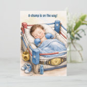 Boxing Champ Baby Shower Invitation 招待状 (スタンド正面)