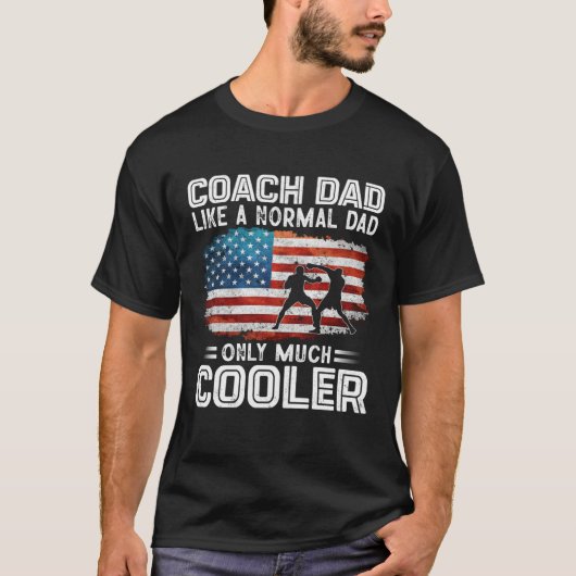 Boxing Coach Dad Boxing Players USA Flag Tシャツ (正面)