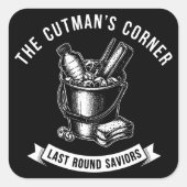  Boxing Cutman Bucket Vintage Design スクエアシール (正面)