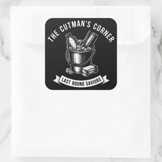 Boxing Cutman Bucket Vintage Design スクエアシール (バッグ)