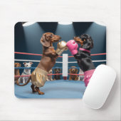 Boxing Dachshunds Mousepad マウスパッド (マウス)