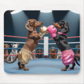 Boxing Dachshunds Mousepad マウスパッド (正面)