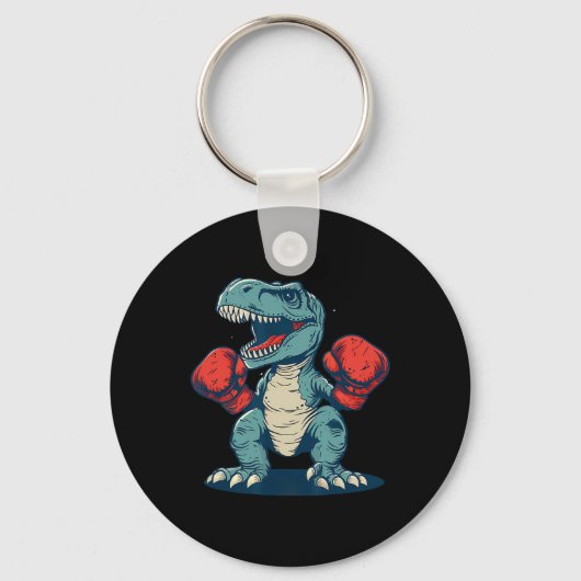 Boxing Dinosaur Boxer Dino Kickboxing T-rex Boxing キーホルダー (正面)