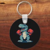 Boxing Dinosaur Boxer Dino Kickboxing T-rex Boxing キーホルダー (正面)