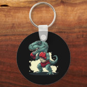 Boxing Dinosaur Boxer Dino Kickboxing T-rex Boxing キーホルダー (正面)