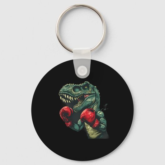 Boxing Dinosaur Boxer Dino Kickboxing T-rex Boxing キーホルダー (正面)