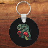 Boxing Dinosaur Boxer Dino Kickboxing T-rex Boxing キーホルダー (正面)