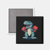 Boxing Dinosaur Boxer Dino Kickboxing T-rex Boxing マグネット (正面/裏面)