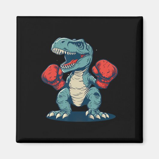 Boxing Dinosaur Boxer Dino Kickboxing T-rex Boxing マグネット (正面)