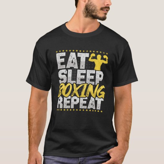Boxing Eat Sleep Repeat Boxing Ring Hobby Boxing Tシャツ (正面)