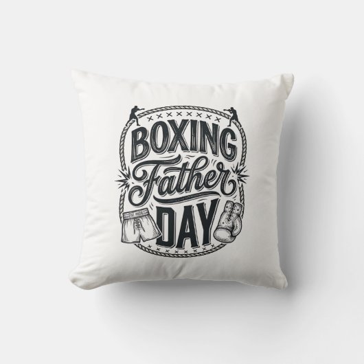 Boxing Father Day Vintage Engraving Shirt Design_1 クッション (正面)