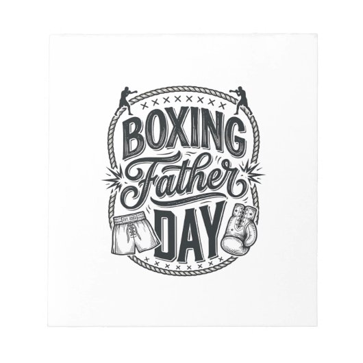 Boxing Father Day Vintage Engraving Shirt Design_1 ノートパッド (正面)
