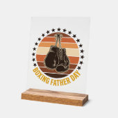 Boxing Father Day Vintage Gloves Shirt Design_1 アクリルサイン (傾斜)