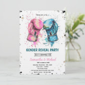 Boxing gender reveal party invitation 招待状 (スタンド正面)