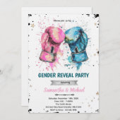 Boxing gender reveal party invitation 招待状 (正面/裏面)