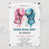 Boxing gender reveal party invitation 招待状 (正面)