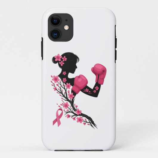 Boxing Girl Breast Cancer Awareness Phone Case Case-Mate iPhoneケース (裏面)