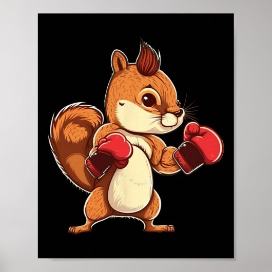 Boxing Gloves Squirrel Boxer Kickboxer Kickboxing  ポスター (正面)