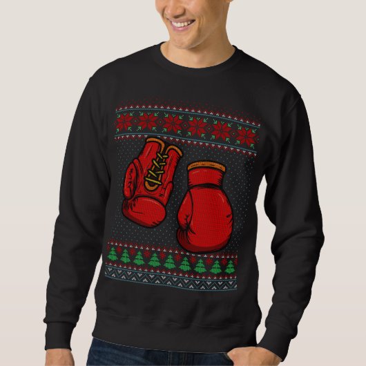 Boxing Gloves Ugly Sweater Christmas スウェットシャツ (正面)